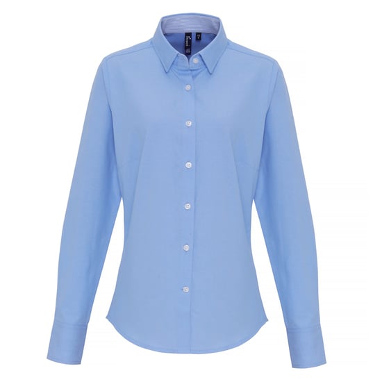 Premier Vrouwen/dames Katoen Rijke Oxford Stripe Blouse (Lichtblauw) - Image 1