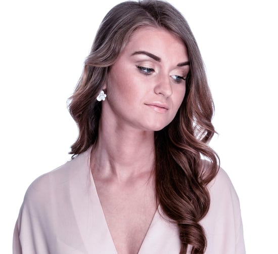 Orphelia 'Luna' Women's 925 Sterling Silver Drop Earrings - Silver/Rose ZO-7166