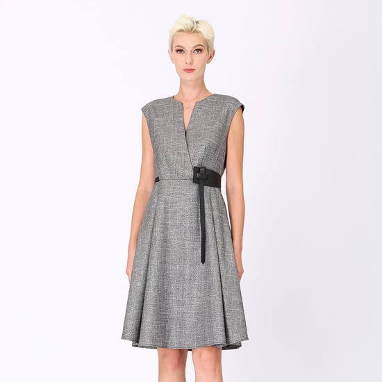 Trapeze dress with cross -effect
