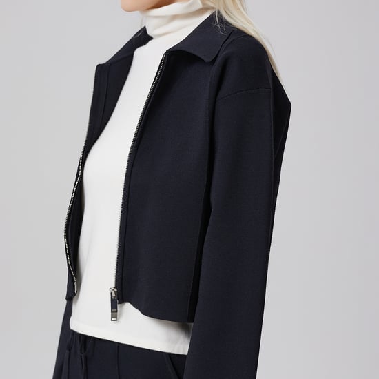 Minimalistisch cropped jack met ritssluiting aan de voorkant - Image 4