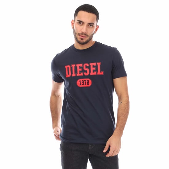 Heren Diesel T-Diegor 1-A T-Shirt in Navy - Image 1
