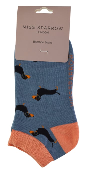 Miss Sparrow - Dames Bamboe Trainer Sokken - Worsthonden (Blauw) - Image 2