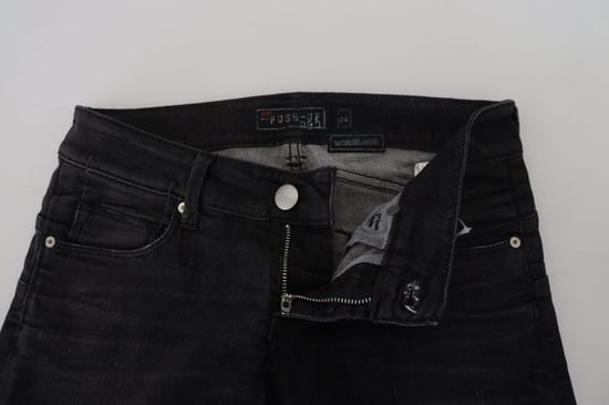 Acht Zwarte Katoenen Lage Taille Slim Fit Dames Casual Denim Damesjeans - Image 4