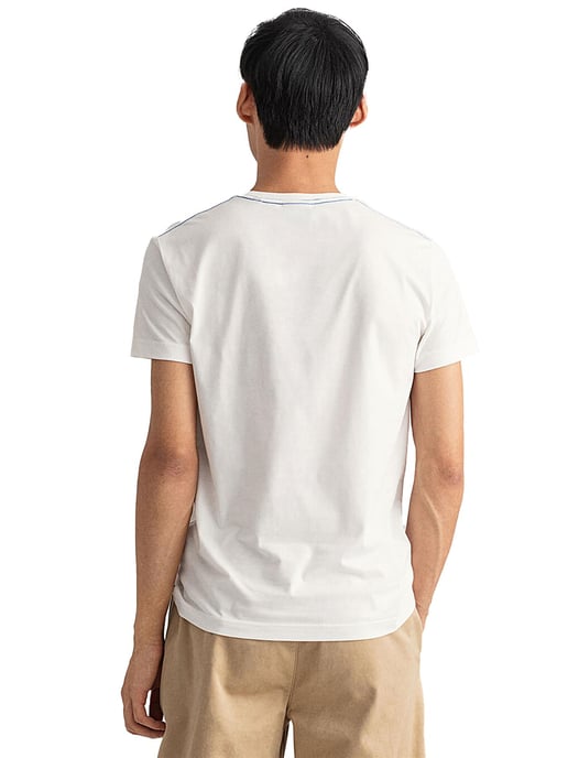Gant heren T-shirt met ronde hals en contrasterend logo - Wit - Image 2