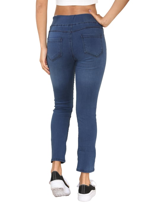 Enzo | Womens Wider Waist Jeans - Blauw - Image 3