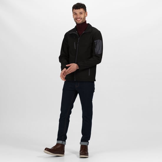 Regatta Standout Mens Arcola 3 Layer Waterproof And Breathable Softshell Jacket (Black/Seal Grey)