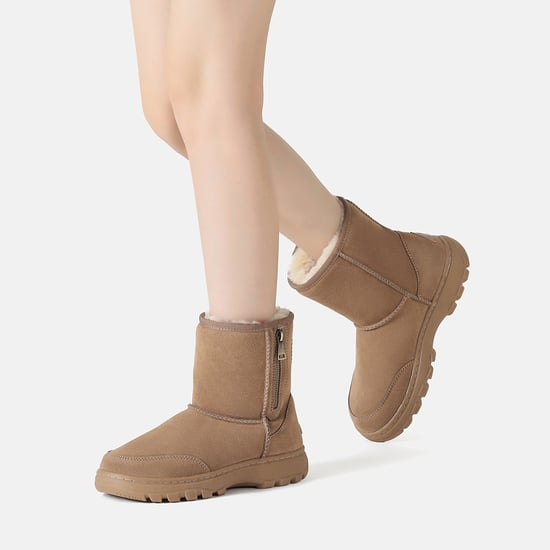 EVER AU Women Starling Zipper Short Boots - Chestnut