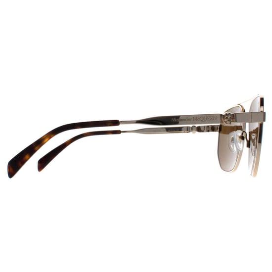 Alexander McQueen Aviator Unisex Gold Brown AM0458S