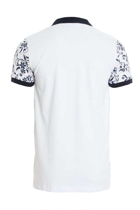Floral and Spots Polo in White