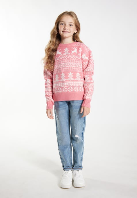 Mymo Jumper meisjes (kinderen) roze wit - Image 2