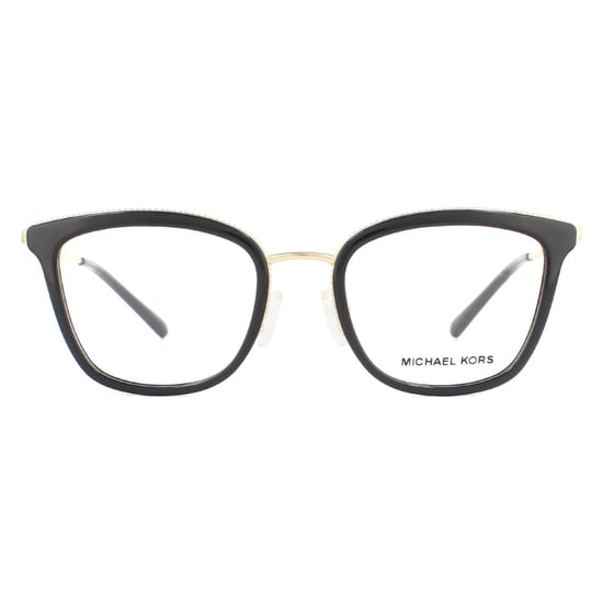 Michael Kors Square Womens Light Gold Black Glasses