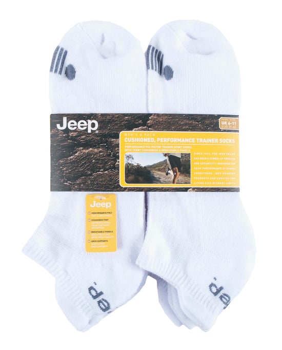 Jeep - Set van 6 katoenen sportenkelsokken voor heren - Wit - Image 2