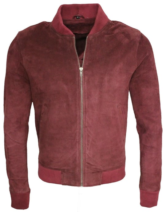 Varsity Soft Suede Leather Bomber Jacket