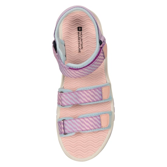 Mountain Warehouse Kinder-/kids sandalen met ton-sur-ton streep en 3 drukknopen (Paars) - Image 5