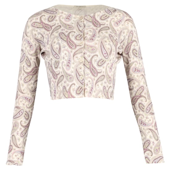 Etro Korte Paisley Cardigan in Beige Wol - Image 1