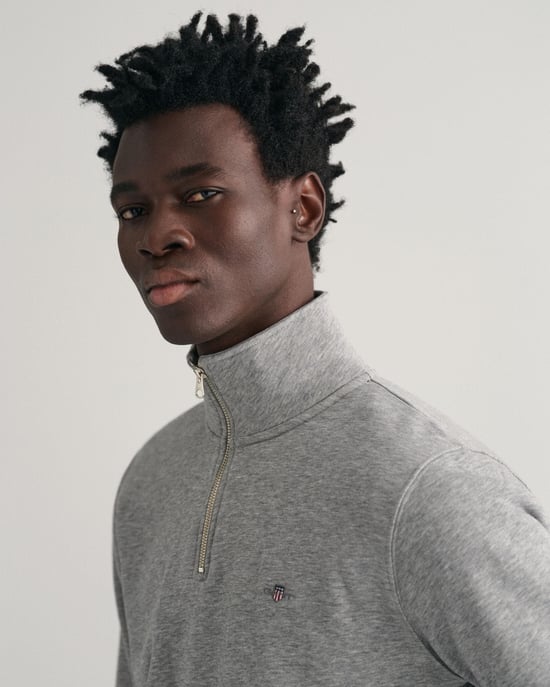 GANT Mens Regular Fit Shield Logo Half Zip Sweatshirt - Image 3