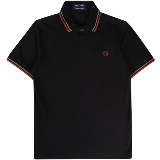Fred Perry Green and Brown Twin Tipped Black Polo Shirt