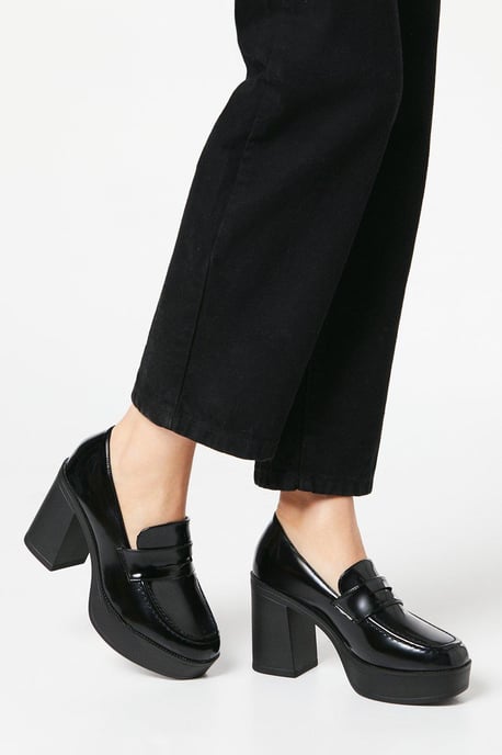 Faith: Cash High Heel Chunky Penny Loafers
