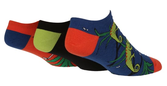 Wild Feet - 3 Pack Mens Novelty Patterned Cotton Trainer Socks