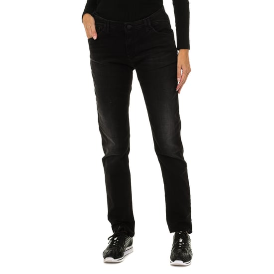 Long worn effect denim pants 6X5J28-5D08Z woman