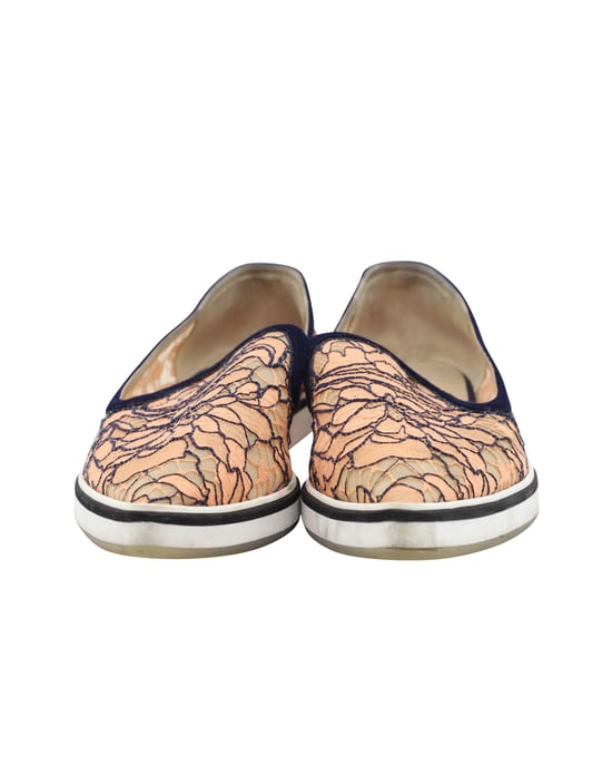 Nicholas Kirkwood Alona Kant Puntige Neus Loafers in Oranje Nylon - Image 3
