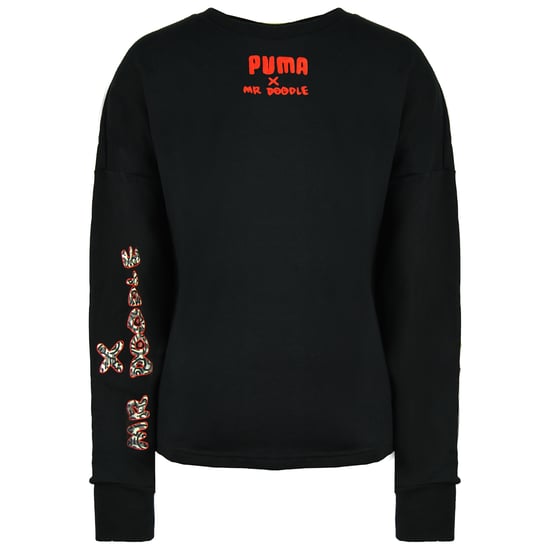 Puma x Mr Doodle Long Sleeve Crew Neck Black Mens Graphic Sweatshirt 598687 01