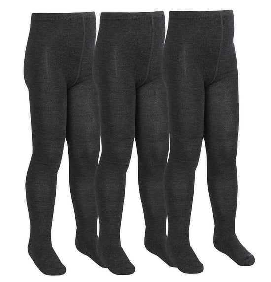 Sock Snob - 3 Paar Meisjes Bamboe Panty's Multipack | Effen Panty's voor School - Grijs - Image 1