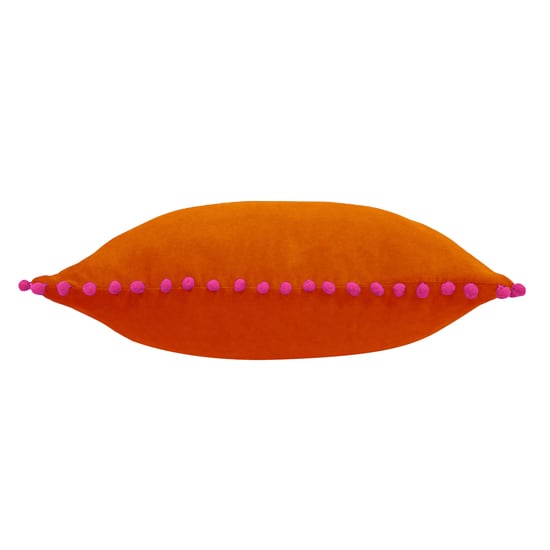 Paoletti Velvet Pom Pom Trimmed Cushion Cover