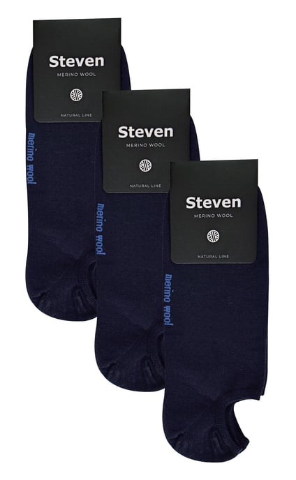 Steven - 3 Paar Heren Merino Wol Onzichtbare Sokken | Ademende Lichte Sokken - Marine - Image 2