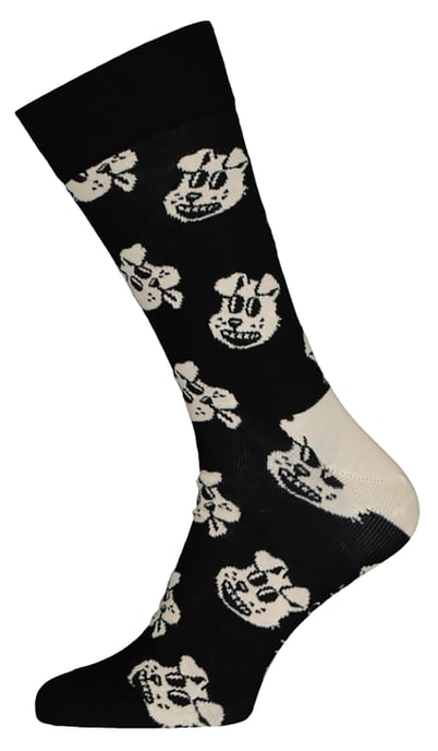 Happy Socks Noviteit Kleurige Heldere Katoenmix Hondensokken - Zwart - Image 1