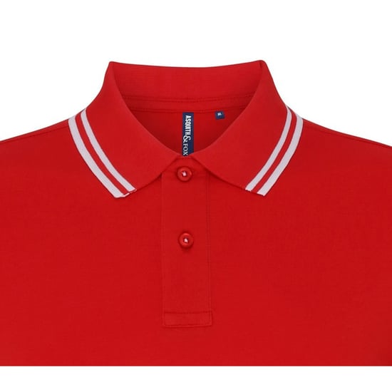 Asquith & Fox Heren Klassiek Fit getipt Poloshirt (Rood/wit) - Image 3