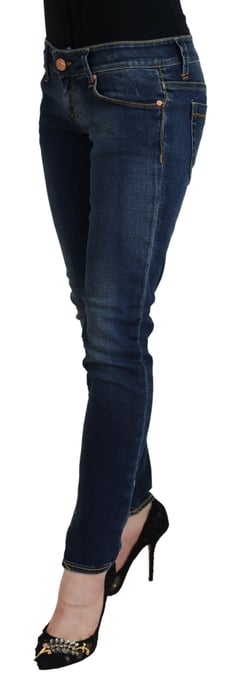 Acht Blauwe Katoenen Lage Taille Skinny Dames Casual Jeans - Image 2