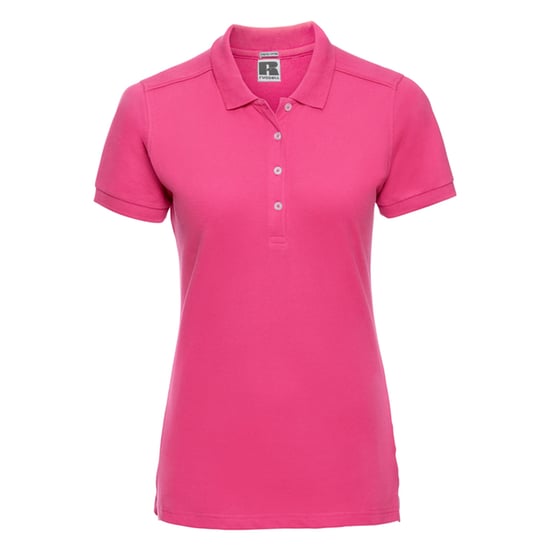 Russell Dames/Dames Stretch Fitted Poloshirt (Fuchsia) - Image 1