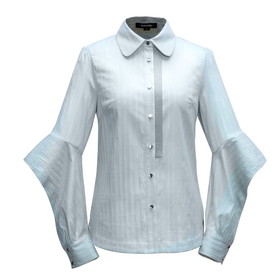 Lange spleefmouwen katoenen shirt - Image 3
