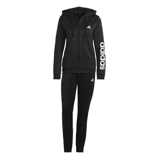 Women's adidas Essentials Logo French Terry Tracksuit in Black-White - Image 3