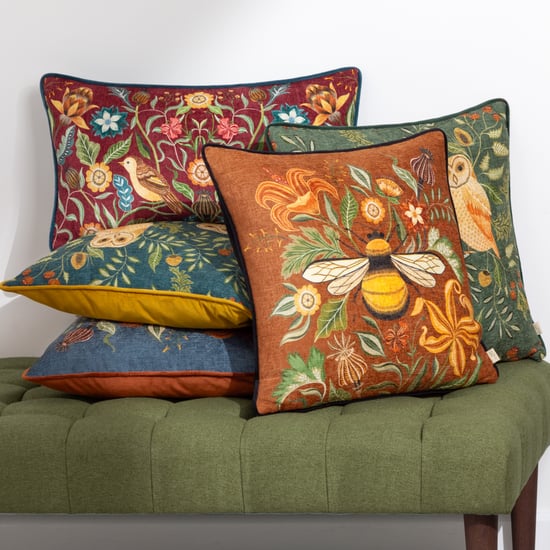Evans Lichfield Hawthorn Birds Chenille Piped Polyester Gevulde Kussen - Image 5
