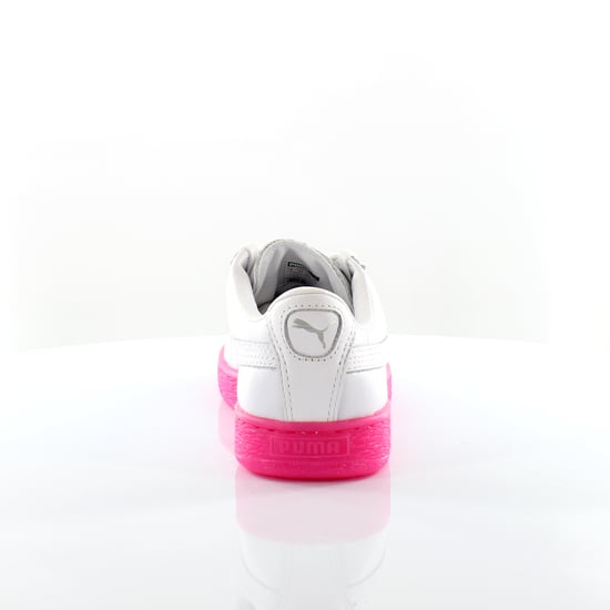 Puma Basket Classic Mono Ice Ref White Leather Womens Trainers 363117 01