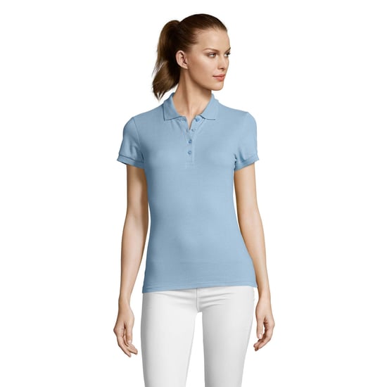 SOLS Dames/dames Passion Pique Poloshirt met korte mouwen (Hemelsblauw) - Image 4
