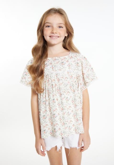 Dreimaster Blouse meisjes (kinderen) witte bloem - Image 3