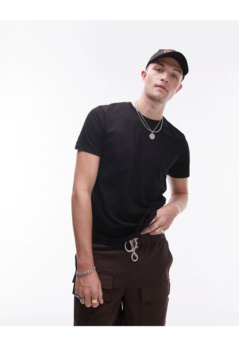 Topman classic t-shirt in black