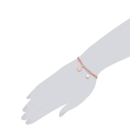Bracelet stainless steel rose gold freshwater cultured pearl white Valero Pearls - Image 2