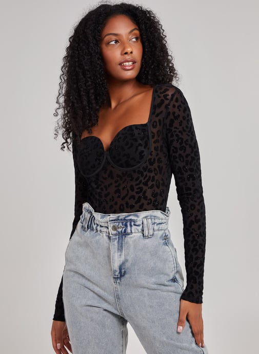 Long Sleeve Bustier Bodysuit
