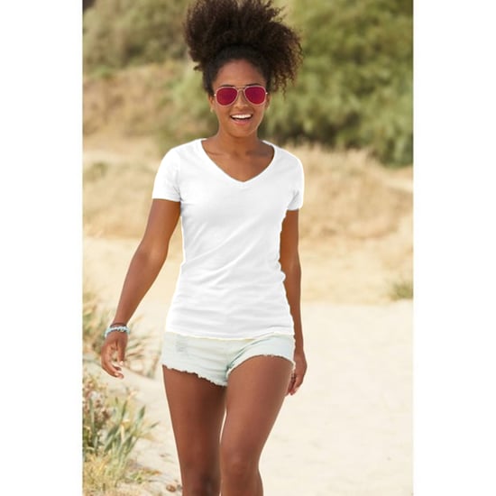Fruit Of The Loom Dames Vrouwen-Fit Valuegewicht V-hals T-shirt met korte mouwen (Wit) - Image 3