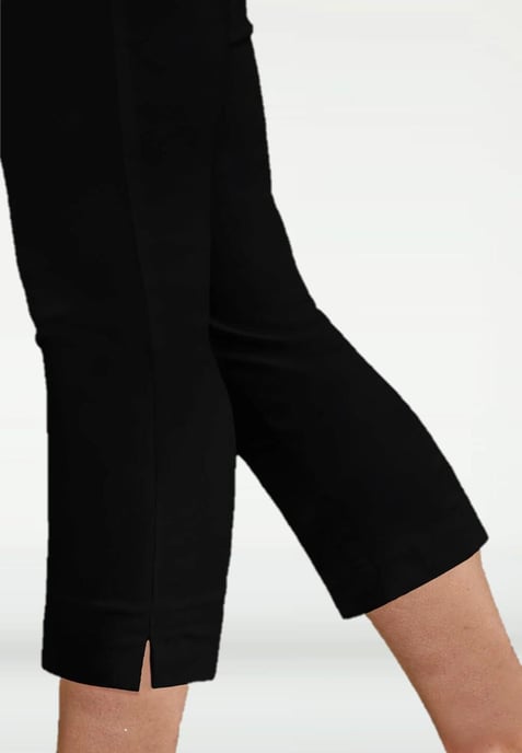 M&CO Crop-stretchbroek voor dames in zwart - Image 3