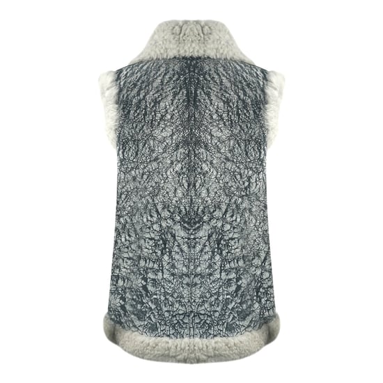 Parajumpers Sax Shearling Nine ijzergrijs lederen gilet - Image 2