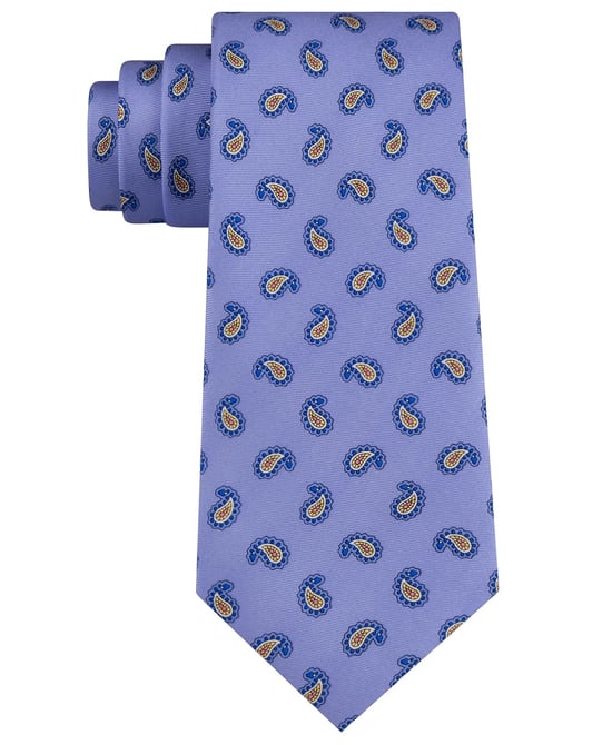 Tommy Hilfiger Men's Neck Tie Blue One Size Pebble Paisley Skinny Silk