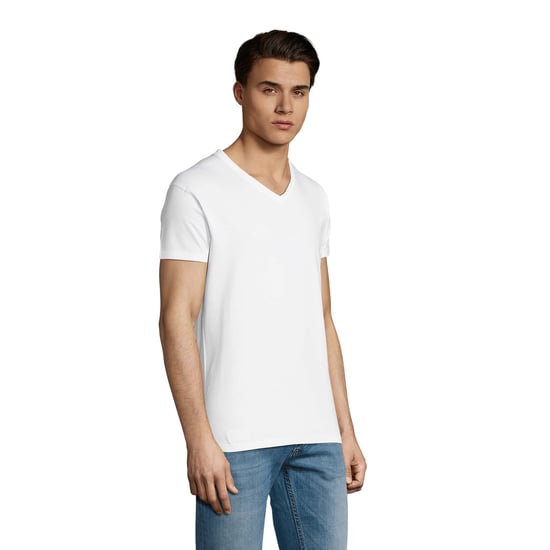 SOLS Heren Imperial V Hals T-shirt (Wit) - Image 4