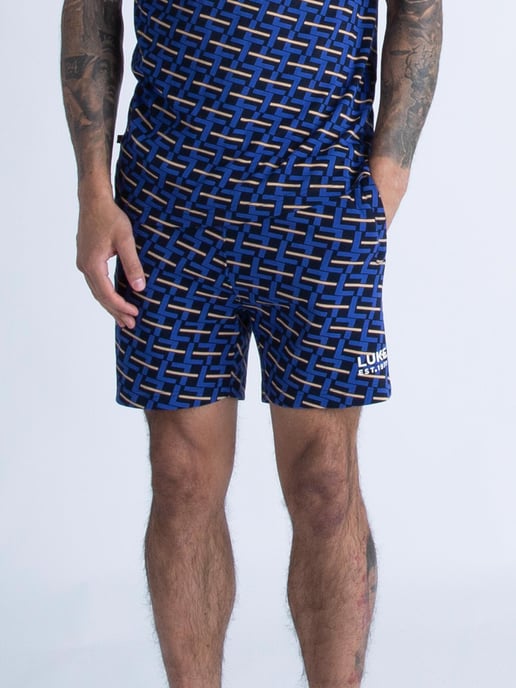 Luke 1977 Men's Dominica Overprint Shorts in Dark Cobalt