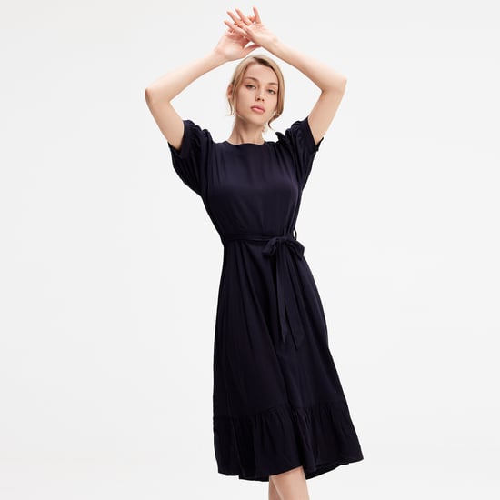 Viscose blouse-jurk met donzige zoom - Image 2