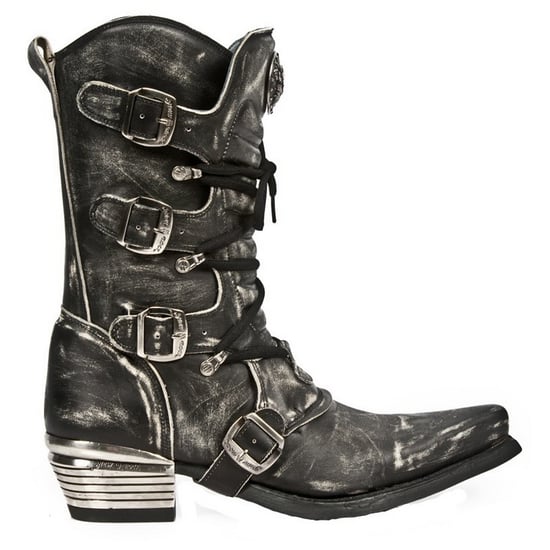 New Rock Men's Grey Dallas Leather Boots- M.7993-S3